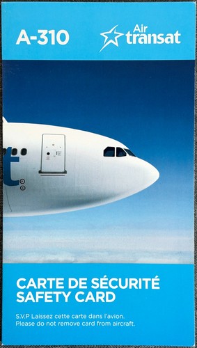 Safety card air - transat, airbus