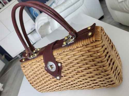 Sac main vintage osier - sac,