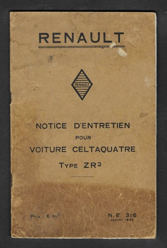 Renault notice entretien - renault, d'entretien