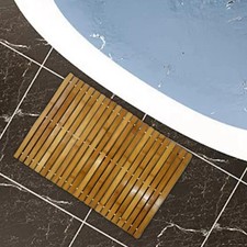 Tapis de Bain En Bois de Bambou Naturel Tapis de Sol Non pour Paillasson de