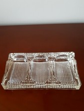 Ancien support de bureau en verre vintage original pour fournitures de bureau