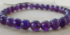 Bracelet de perles Améthyste en véritable pierre Naturelle, Sur mesure