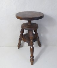 ancien tabouret à vis tripode en bois tourné