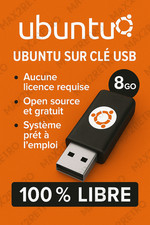 Clé USB 8go Ubuntu 24.04 – Linux moderne, fluide et 100 % libre pour votre PC