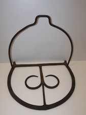 -ANCIEN BEAU GRAND SUPPORT MARMITE CHEMINEE  FER Forgé XIXe déco crémaillère  D