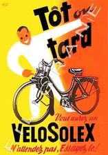 Vélo solex tot tard pub - solex,