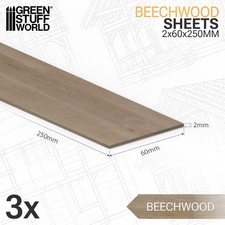 Feuille de bois de hêtre 2x60x250m - Décors Modélisme Socles boîte Dioramas