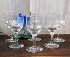Lot de 6 Verre Ancien à Vin Porto en Cristal de Baccarat Taillé Main XIXè H11,3