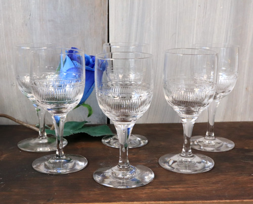 Lot verre ancien à - 6,