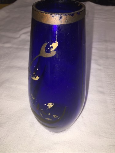 Vase verre bleu cobalt - vase,