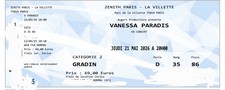 billet ticket de concert