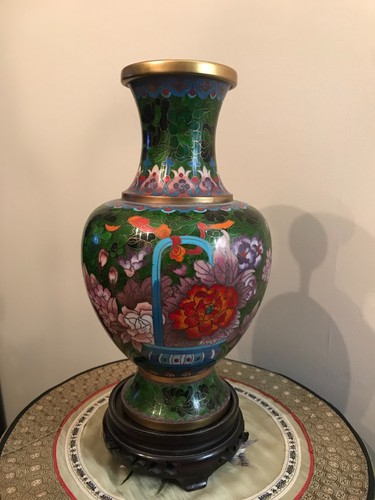 Cloisonne vase bronze emaux - bronze,