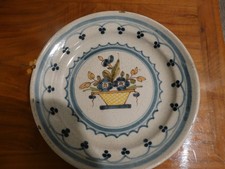 ancienne assiette creuse faience de nevers