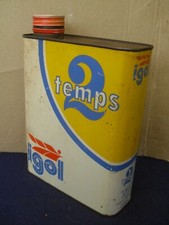 BIDON ANCIEN HUILE  GARAGE  "  IGOL   2 Temps    "   ANNEES   60