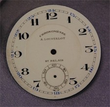 Cadran Fond de Montre à Gousset Email Emaillé Ancien St Palais Chronomètre 54