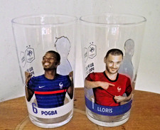2 verres Football  Lloris, Pogba, Kimpembe, Camavinga Au plus près des bleus