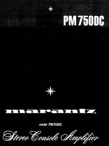 Marantz model pm750dc service - marantz,