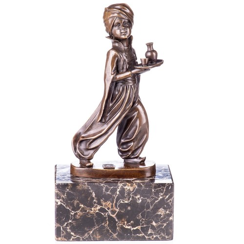 Sculpture bronze serveur - sculpture, en
