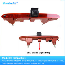 Caméra de recul avec feu stop LED Étanche Pour Citroën Berlingo Peugeot Partner