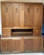 MEUBLE DE METIER POUR BUREAU 9 PORTES 3 TIROIRS CHENE MASSIF ART DECO IDEAL LOFT