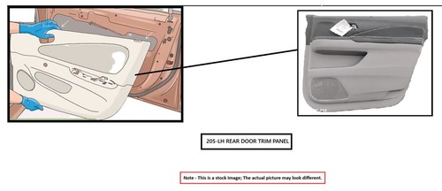 Left blk rear door - trim, panel