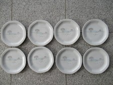 8 ASSIETTES DESSERT OCTOGONALES PORCELAINE DESHOULIERES Décor Pastel 19 CM