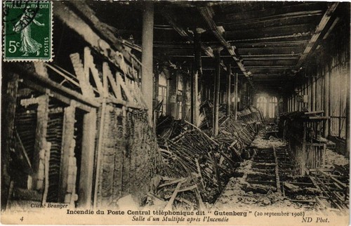 Cpa paris incendie poste - ak,