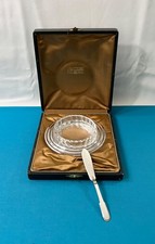 RARE beurrier & son tartineur CHRISTOFLE modèle LAOS métal argenté couteau