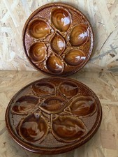 2 assiettes plats de service huitres saint clement vintage