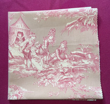 Tissu vintage toile de Jouy Olivier Thevenon  larg 50  cm x H 50  cm réf C423