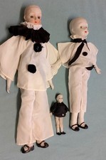 Pierrot , Colombine poupées ancienne en porcelaine