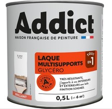 Peinture glycéro déco tous supports blanc brillant 0.5L ADDICT