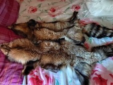 Châle fourrure renard gris