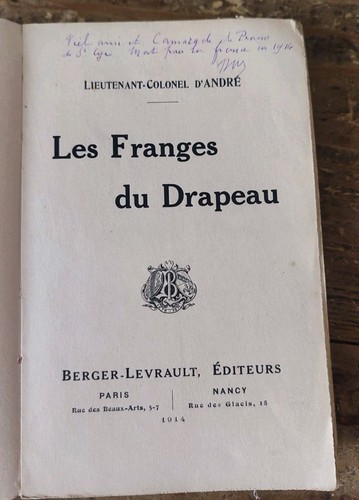 Livre 1914 les franges - les, du
