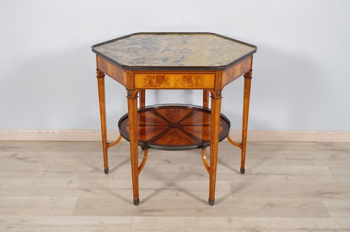 Guéridon hexagonal anglais - , en