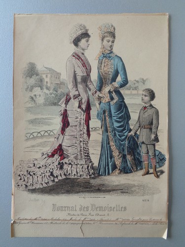 Gravure ancienne mode revue - gravure,