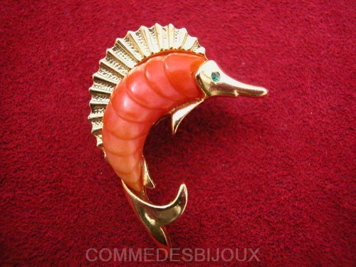 Broche vintage espadon poisson - broche,