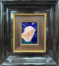 Tableau en émaux de Limoges par G.Candelier - Vierge Marie