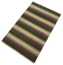 Tapis Gabbeh Rose Noir Beige 100% Laine Lori Tissé À La Main 118x185 Cm S52