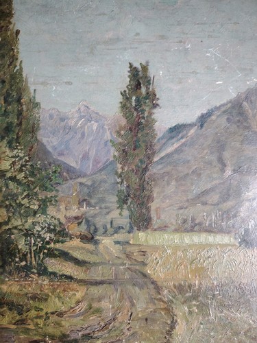 Belle huile sur carton - belle,