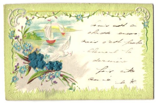 Carte postale gaufrée - , en