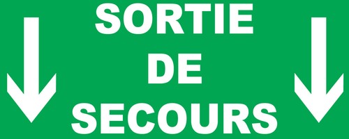 Panneau sortie secours en - panneau,