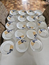 Lot Rare 19 Assiettes Anciennes Creil Et Montereau HBCM Décor Campanule 1950
