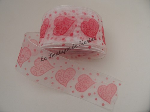 Mètres ruban organza rose - mètres,