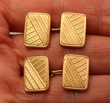 Anciens Boutons de Manchette en Plaqué Or Jaune Signés MURAT