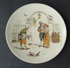 Assiette lentille murale en faïence de Sarreguemines DV, ENFANTS RICHARD