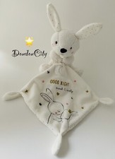 3951?Doudou Lapin Mouchoir Blanc Good Night Sweet Lovely Etoiles Or Simba Kiabi