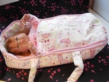 lit porte bébé zaf création compatible  poupée antonio juan, baby annabell, 45cm