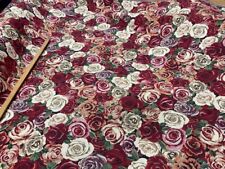 tissu Gobelin jacquard motifs roses en 1.40m l