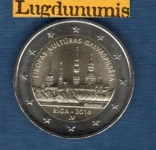 2 euro Commémo Lettonie 2014 Riga capitale Culture SUP SPL  Latvijas